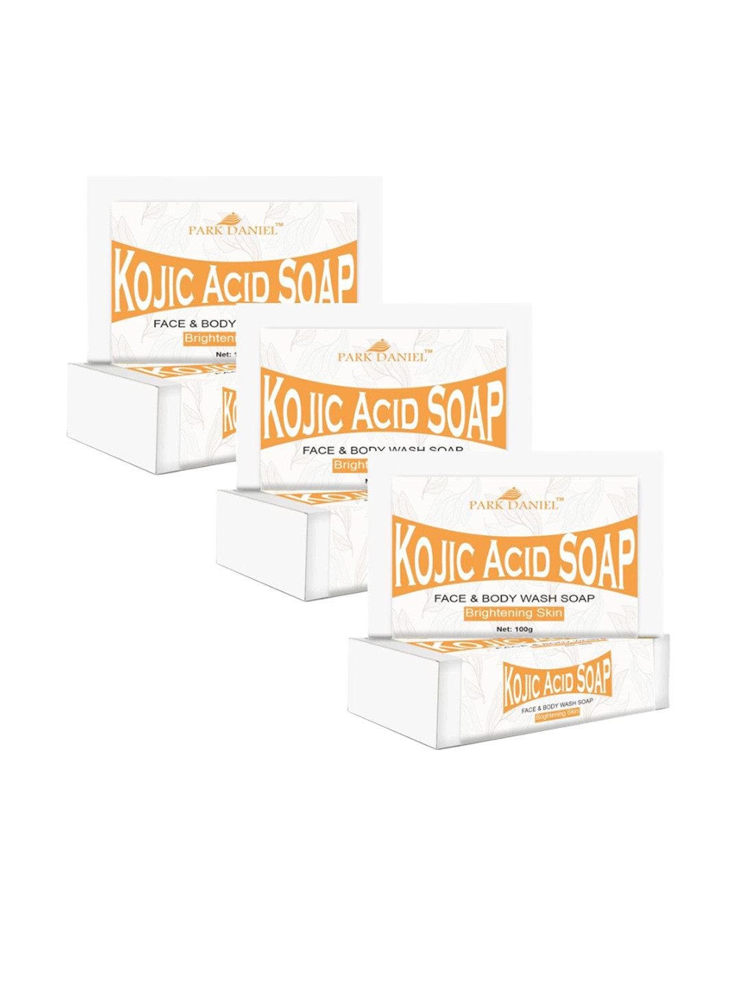 Park Daniel Set Of 3 2% Kojic Acid Soap With Turmeric & Vitamin C- 100 g Each