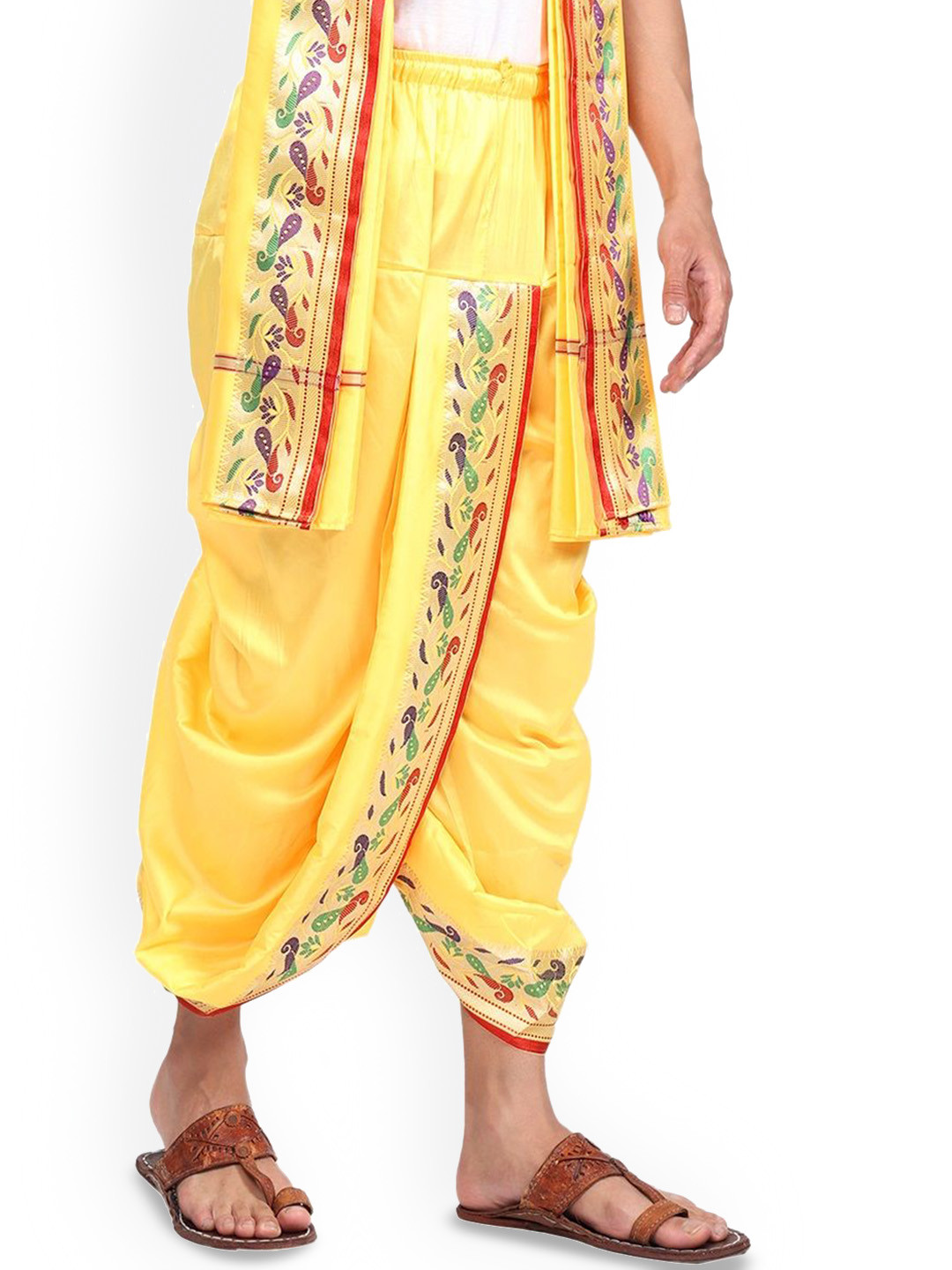 RAMESHWARAM FABRICSPila - Dhoti Pant with Stole Set