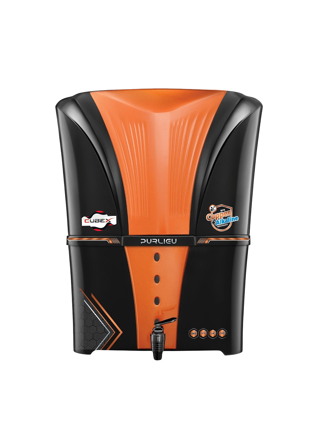 Cube X Orange Coloured & Black Copper + Alkaline RO Water Purifier