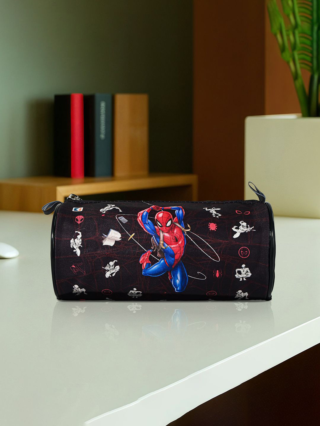 Kuber Industries Black & Red Spider Man Printed Pen Cases Stationery