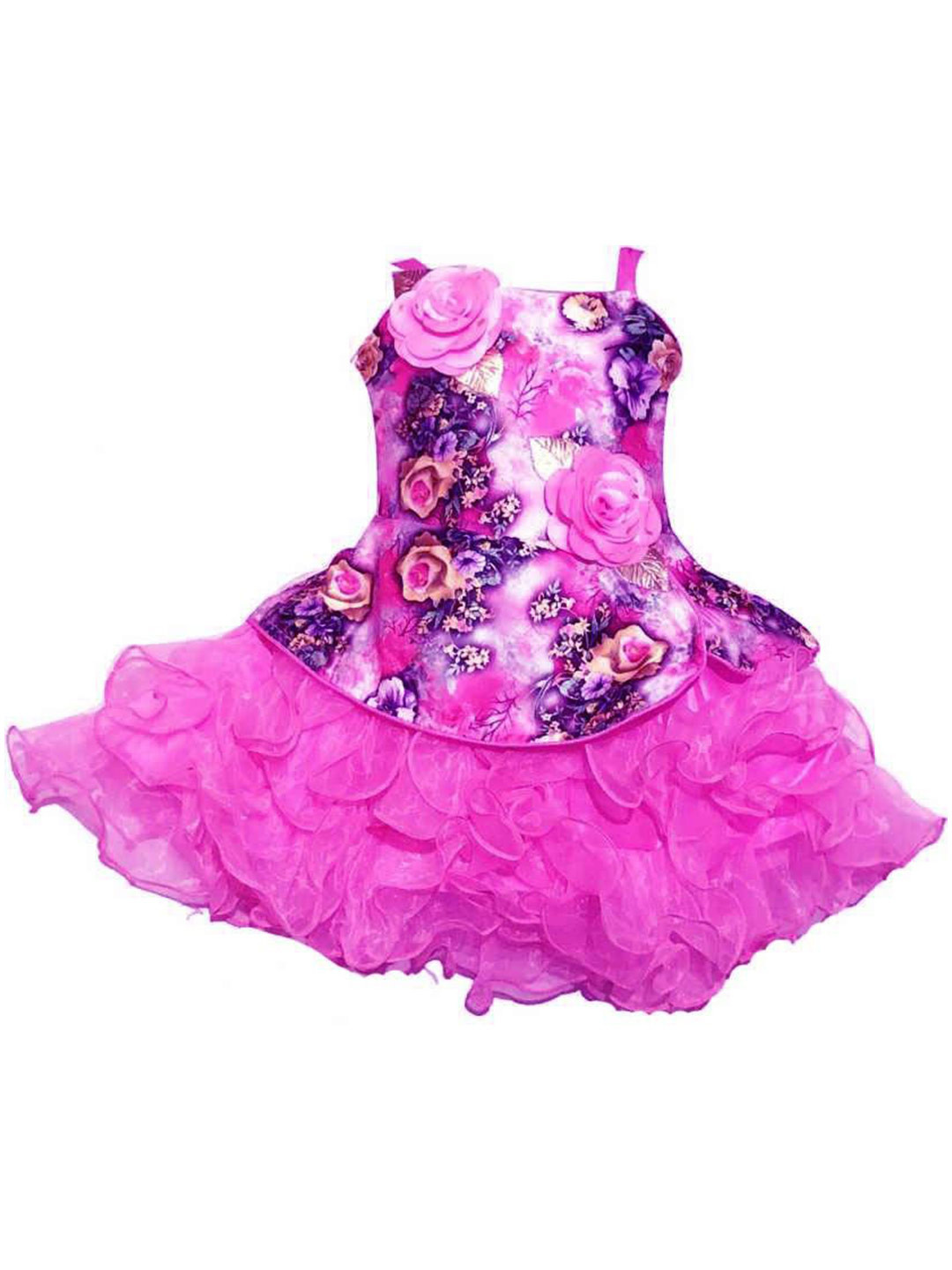 kids fashion hub Floral Print Linen Maxi Dress