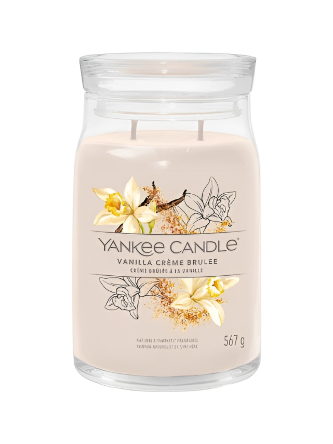 YANKEE CANDLE Scented 2 Wick Vanilla Cream Solid Geometric Regular Jar Candles