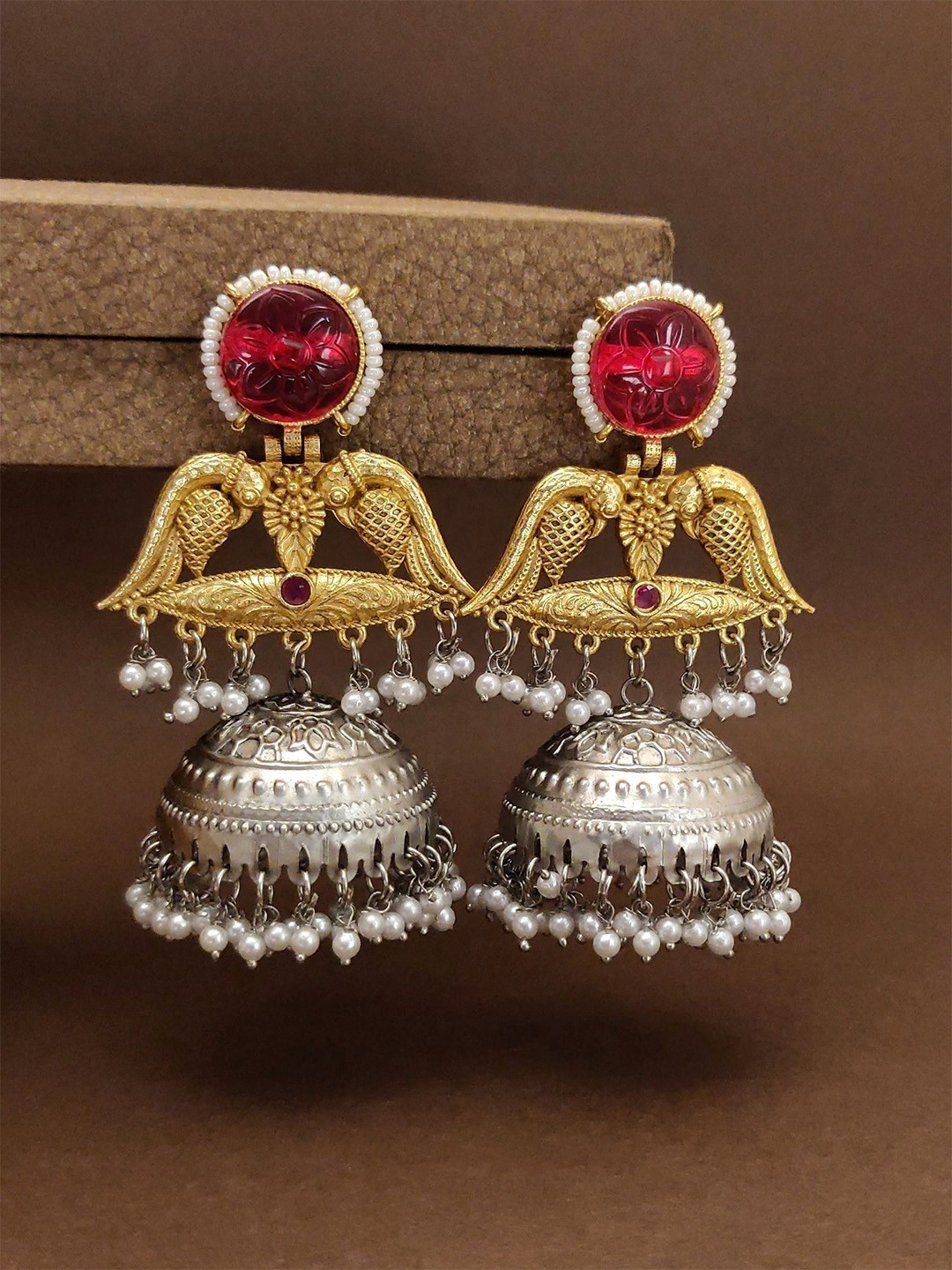 ABDESIGNS Elegant German Gold Plated Dangler Dome Shaped Jhumkas  Earrings