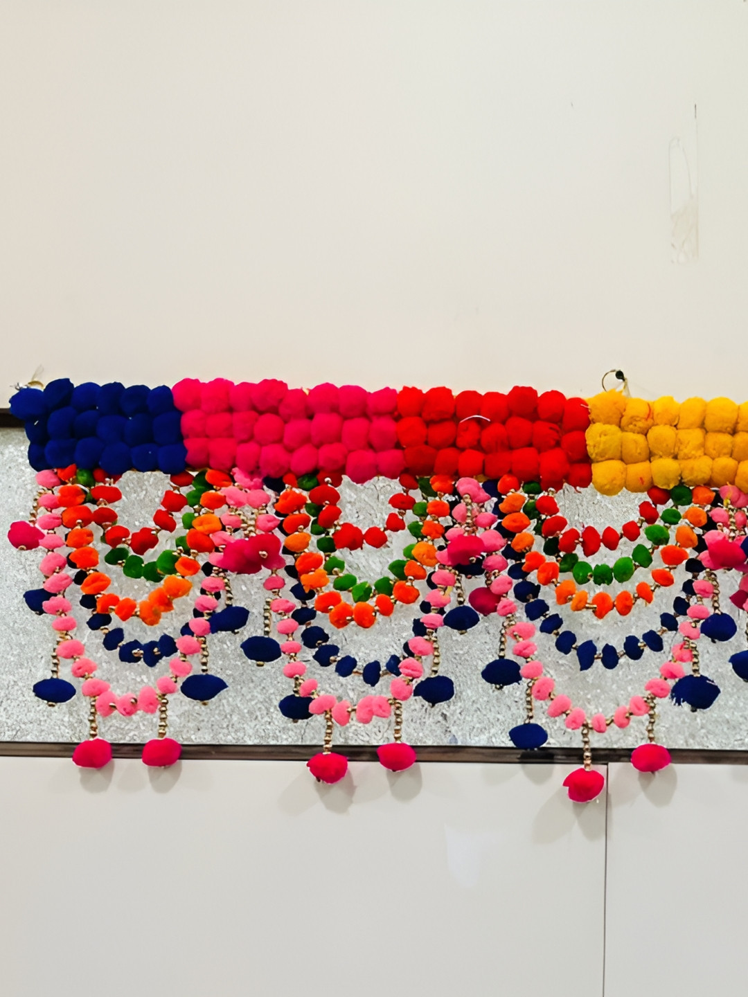Nutts Pink & Blue Pompom Patta Bandhanwar