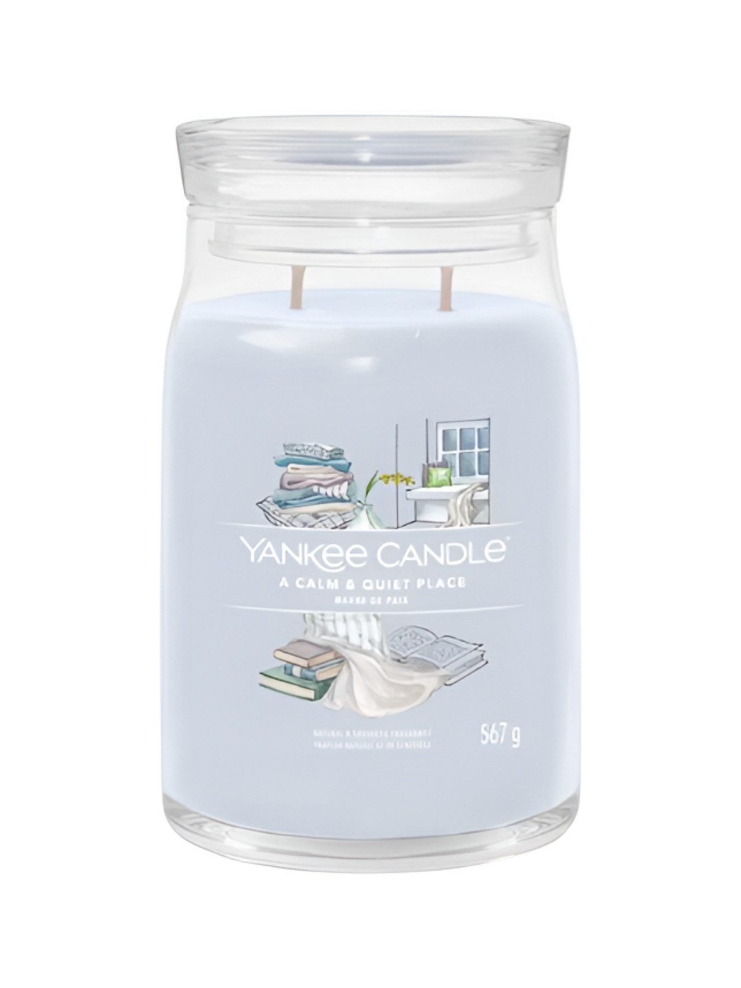 YANKEE CANDLE Calm and Quiet Place 2 Wick Jasmine Solid Geometric Regular Jar Candles