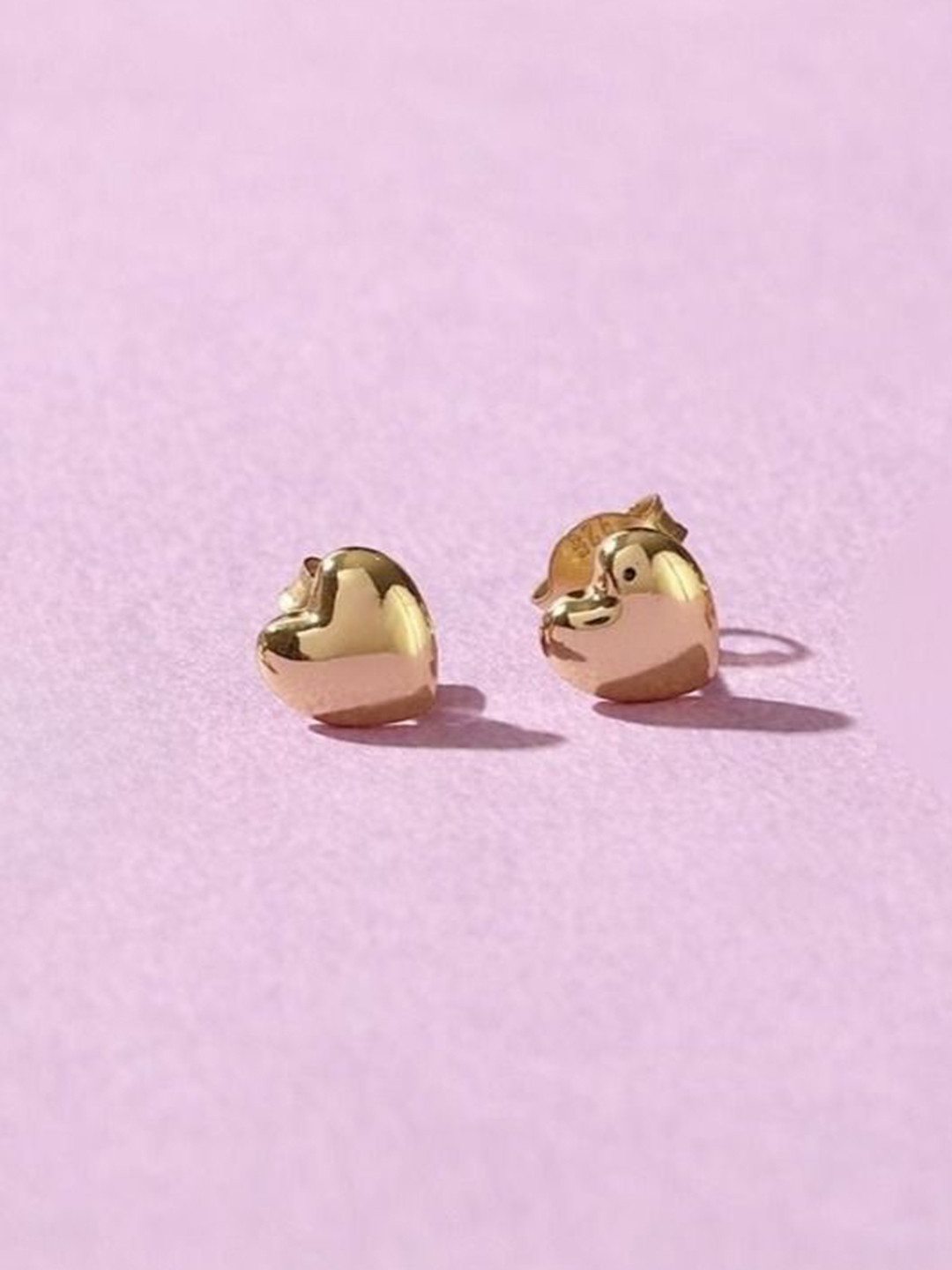 ShimmerTots Gold-Plated Heart Shaped Studs