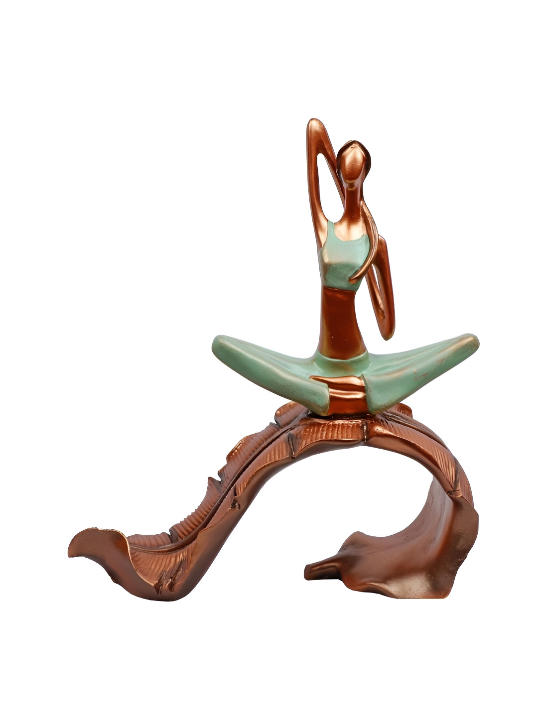 Ashnam Green Lady Yoga Figurine Showpiece