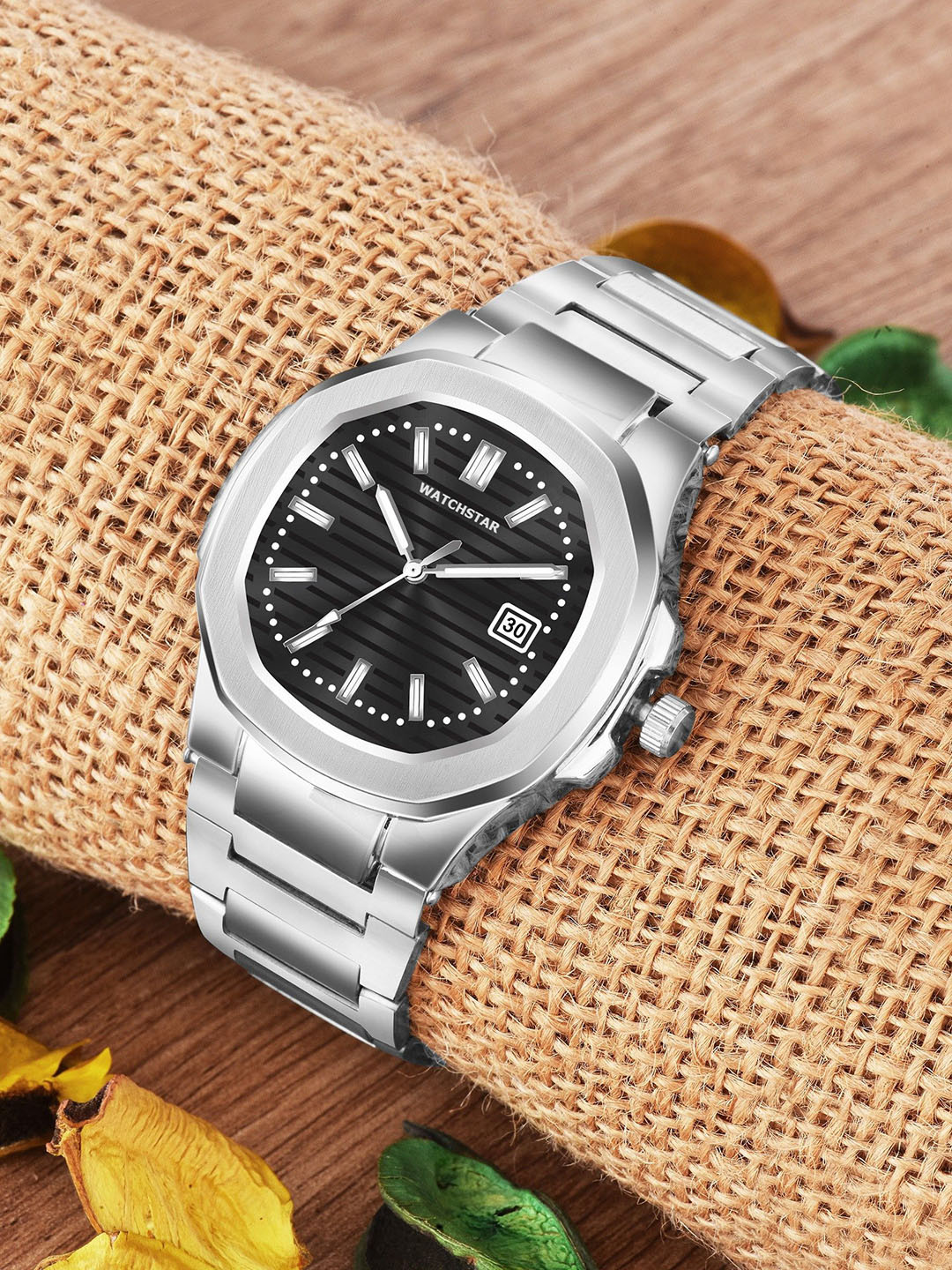 WATCHSTAR Men Asymmetric Dial & Bracelet Style Analogue Watch SST PK BLKWC