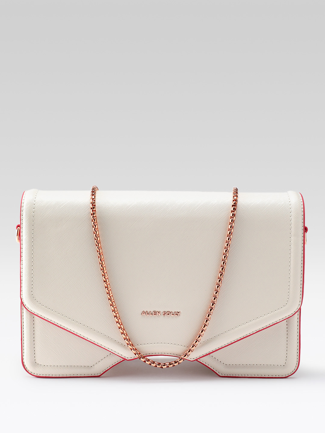 Allen Solly Textured Envelope Clutch with Detachable Sling Strap