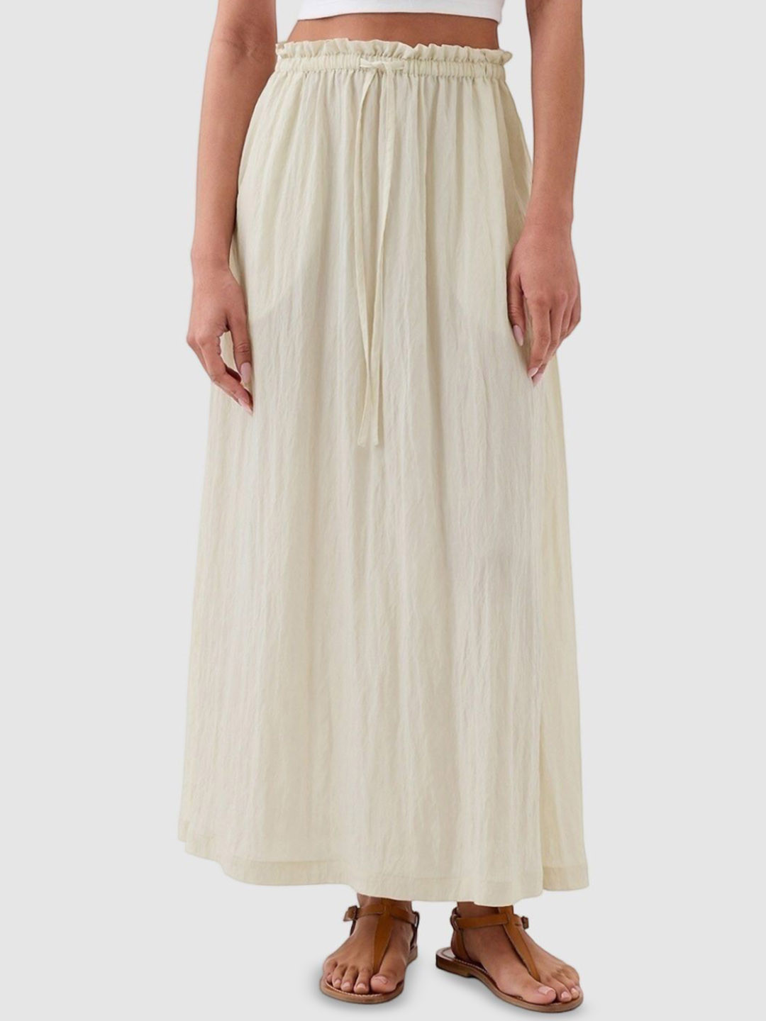 GAP Pleated Paper Bag Waist Pull-On Maxi Skirt