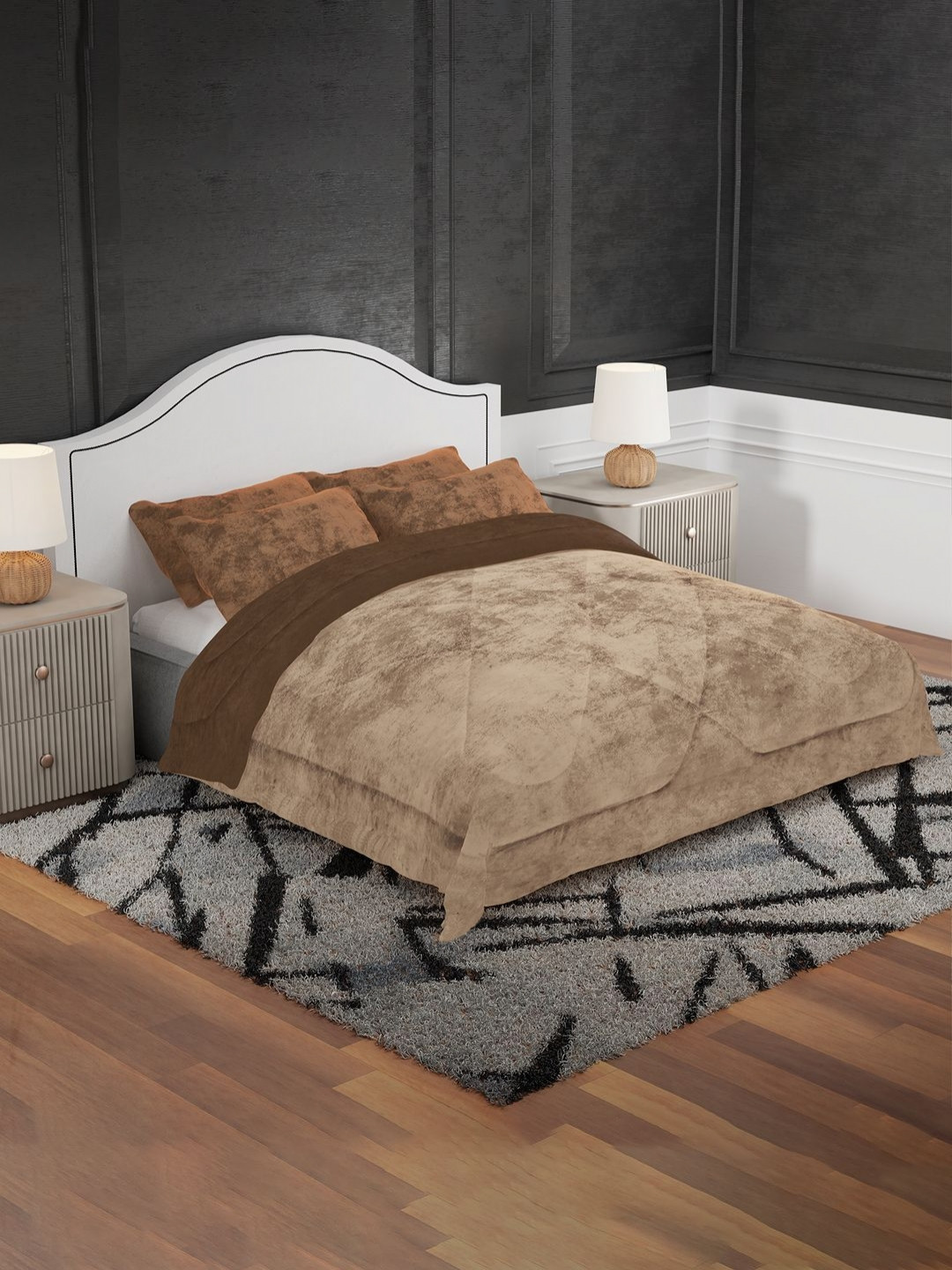 Myntra Elegant Homes Brown Heavy Winter 500 GSM Double Bed Comforter