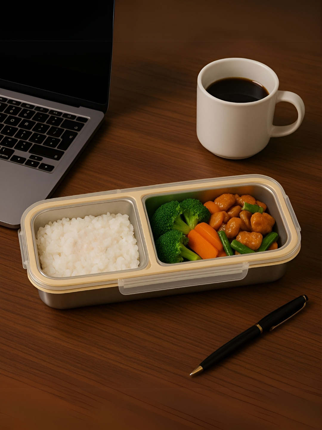 Myntra Elegant Homes Off White Stainless Steel Dishwasher Safe Lunch Box 700ML