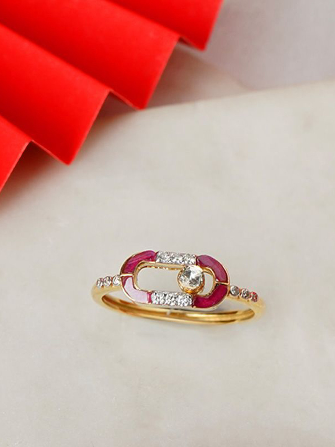 Polki Stories By Raniwala Vibrant Polki 14Kt Gold Ring