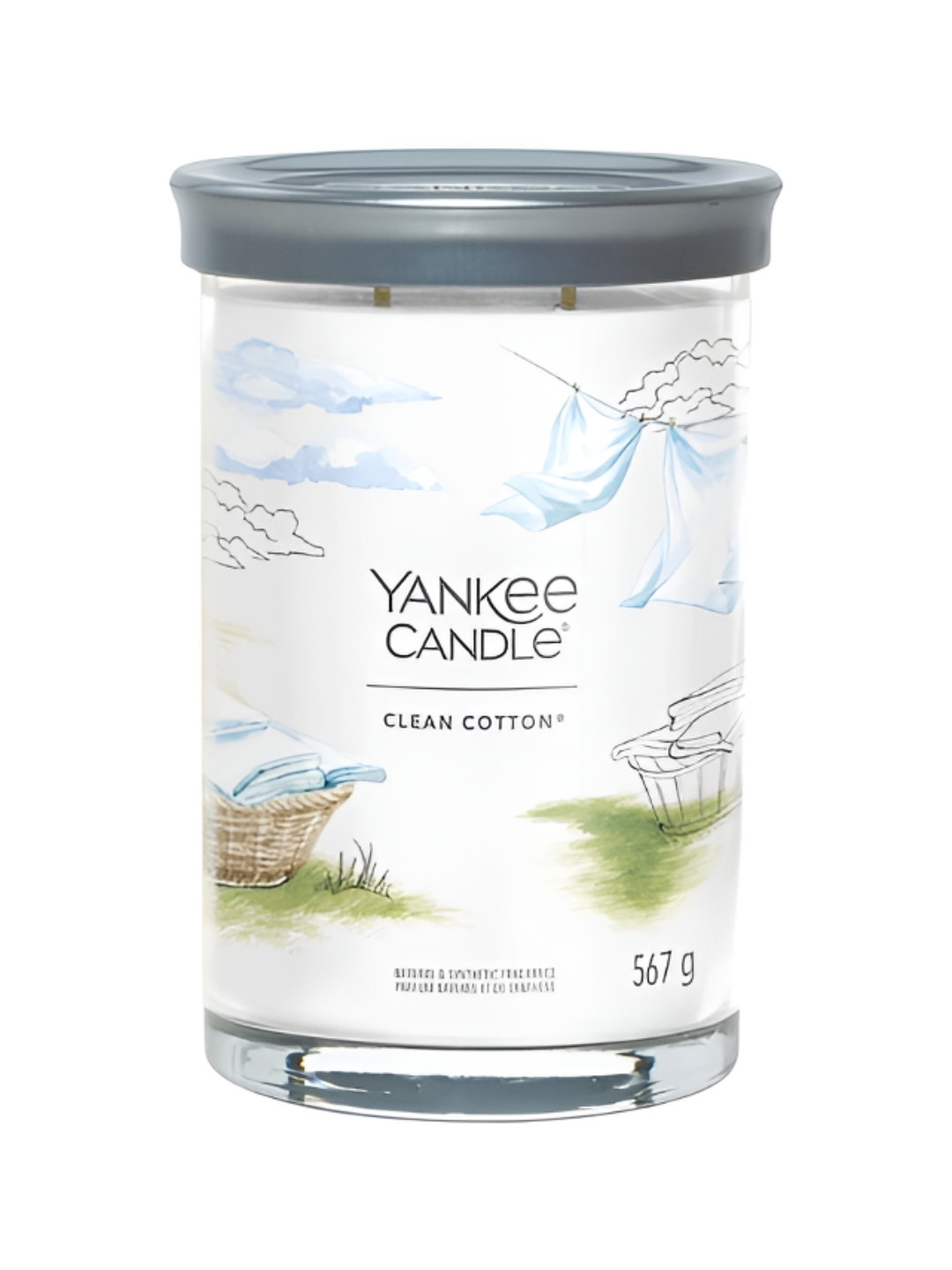YANKEE CANDLE Clean Cotton Scented 2 Wick Abstract Geometric Regular Jar Candles
