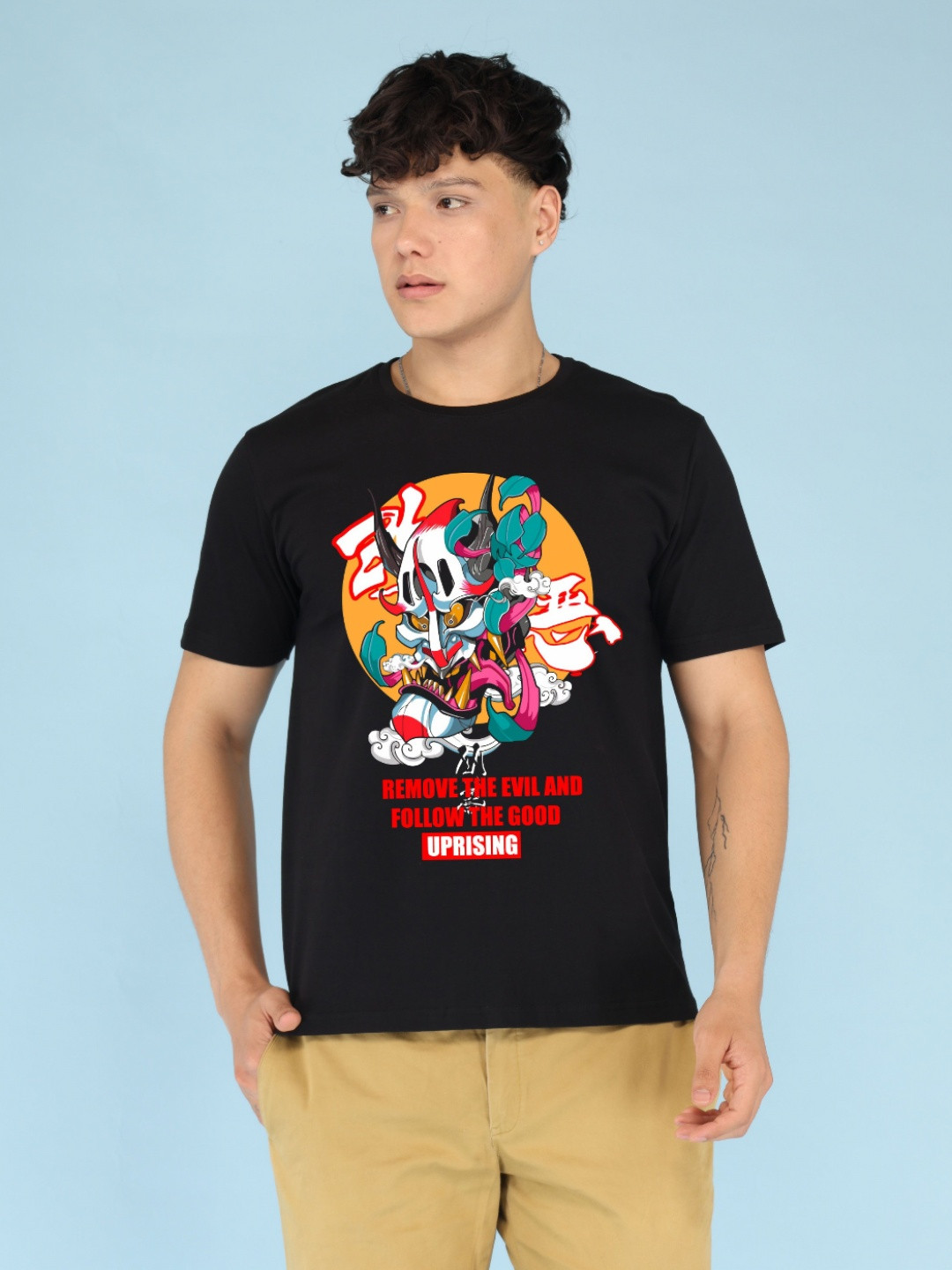 BRAWNY BATTLER Graphic Printed Pure Cotton Regular-Fit T-shirt