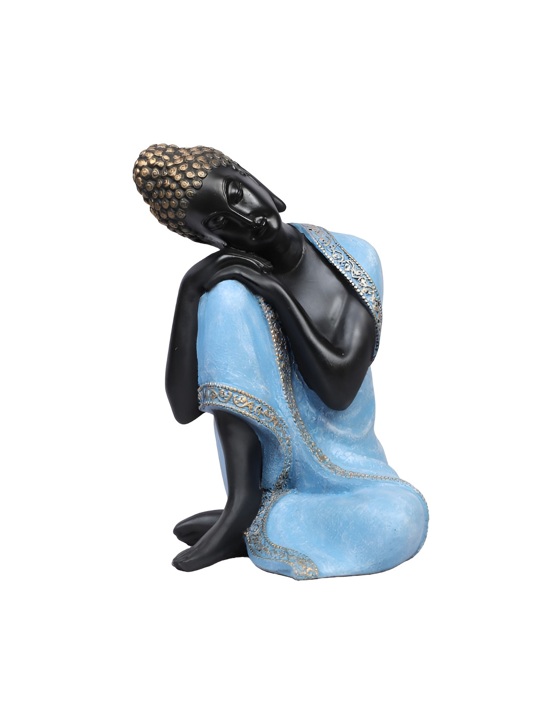 Ashnam Blue Buddha Figurine Showpiece