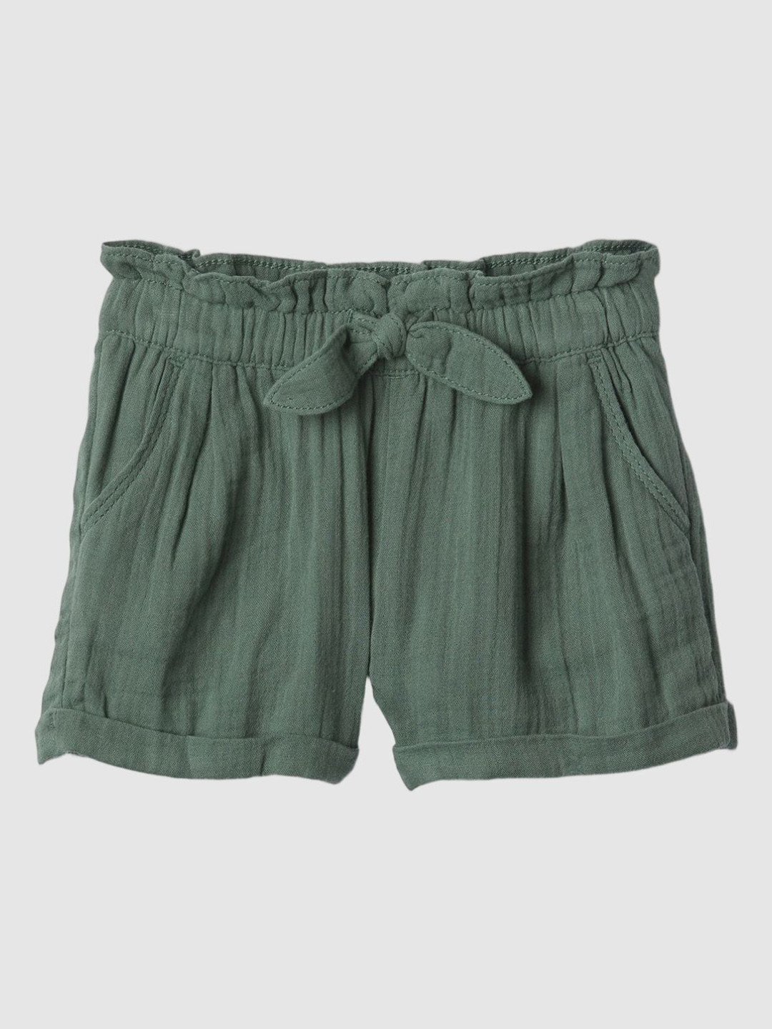 GAP Girls Gauze Pure Cotton Pull-Over Shorts With Drawstring Waist