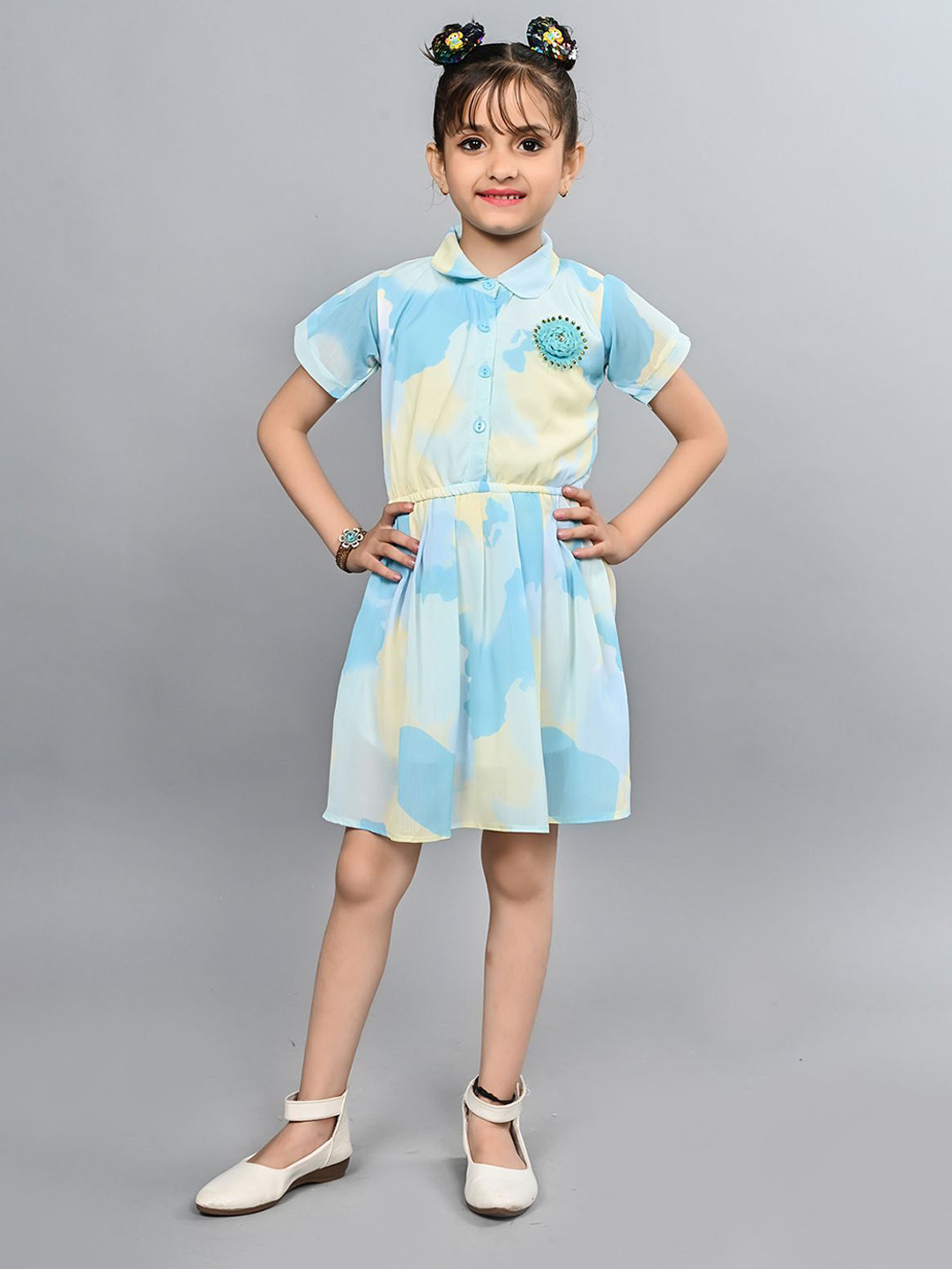 VALUE CREATION Girls Abstract Printed Fit & Flare Dress
