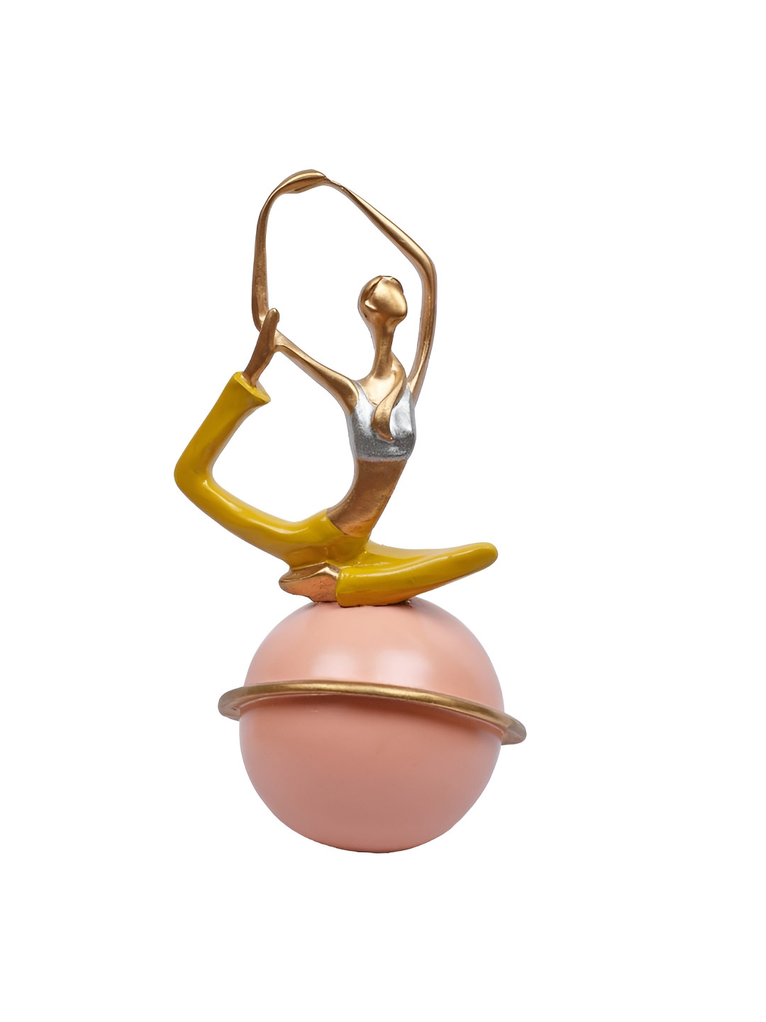 Ashnam Gold-Toned Yoga Lady Figurine Showpiece