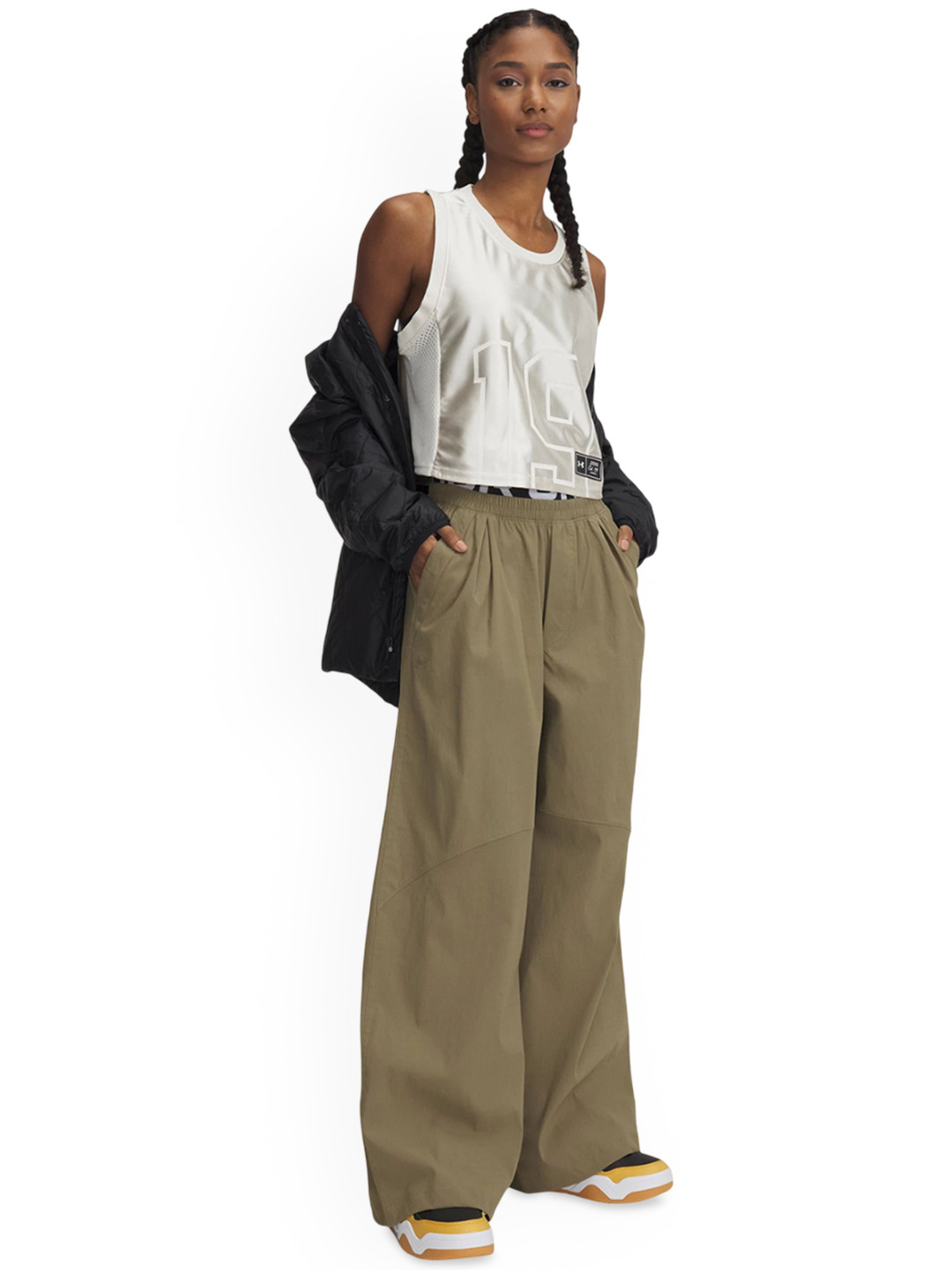 UNDER ARMOUR Women Unstoppable Relaxed Fit Mid-Rise Parachute Pants