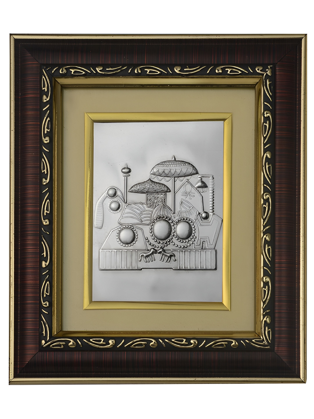 Pray Everyday Grey & Yellow Textured Vaishno Mata Religious Wall Art