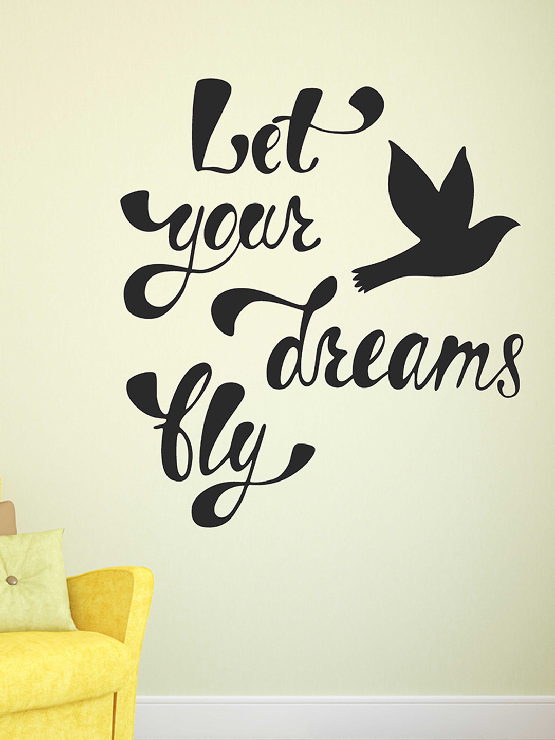 LANSTICK Black Printed Motivational Quotes Wall Sticker