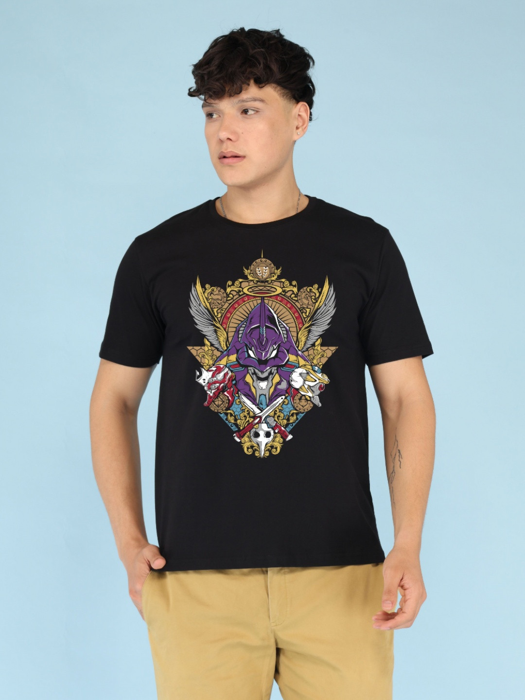 BRAWNY BATTLER Graphic Printed Pure Cotton Regular-Fit T-shirt