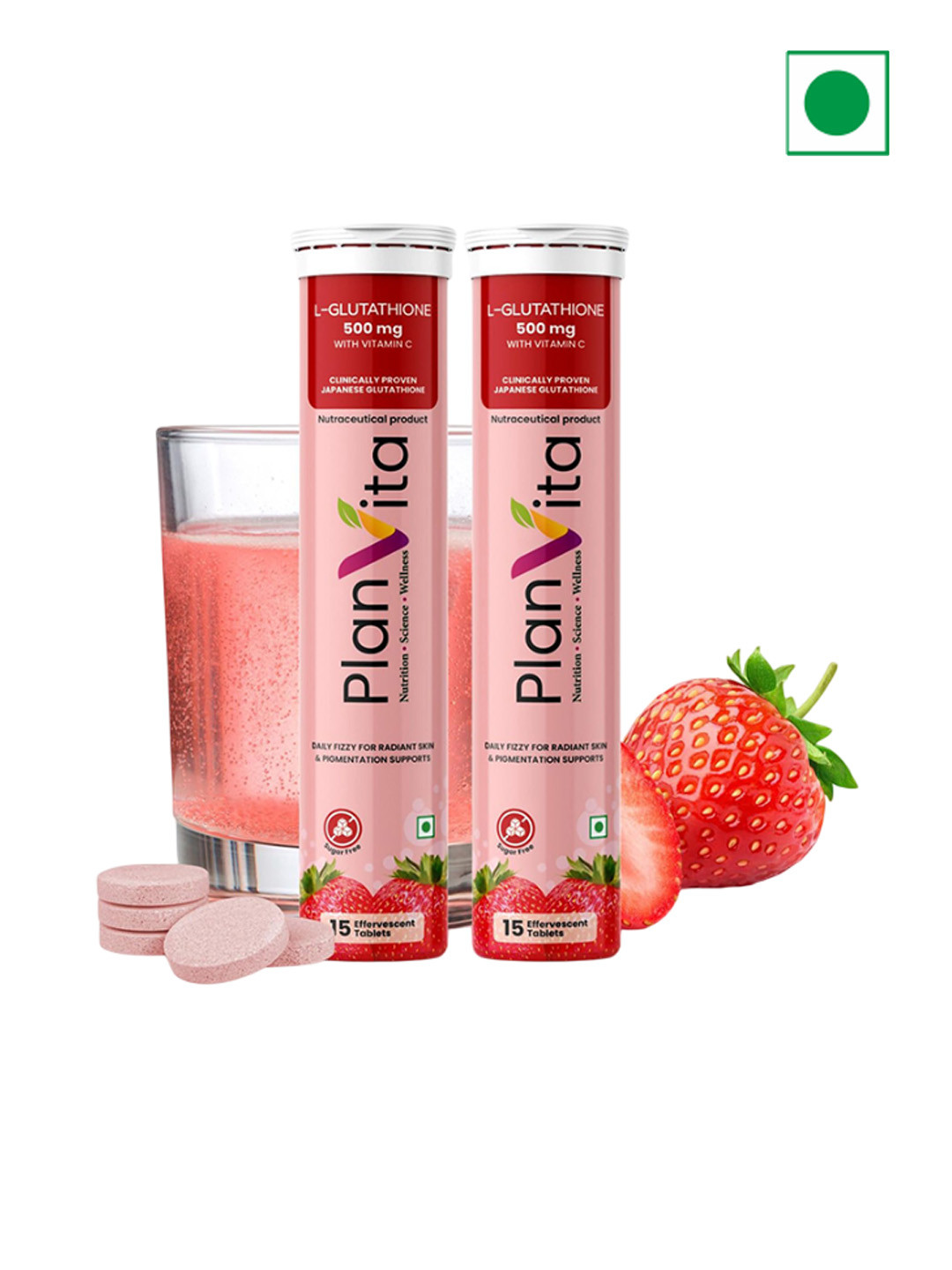 PlanVita Set Of 2 Japanese Glutathione Tablets With Vitamin C- 15 Tablets Each