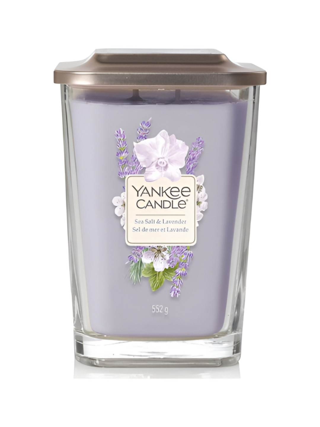 YANKEE CANDLE Sea Salt 2 Wick Sea Salt Lavender Solid Geometric Regular Jar Candles