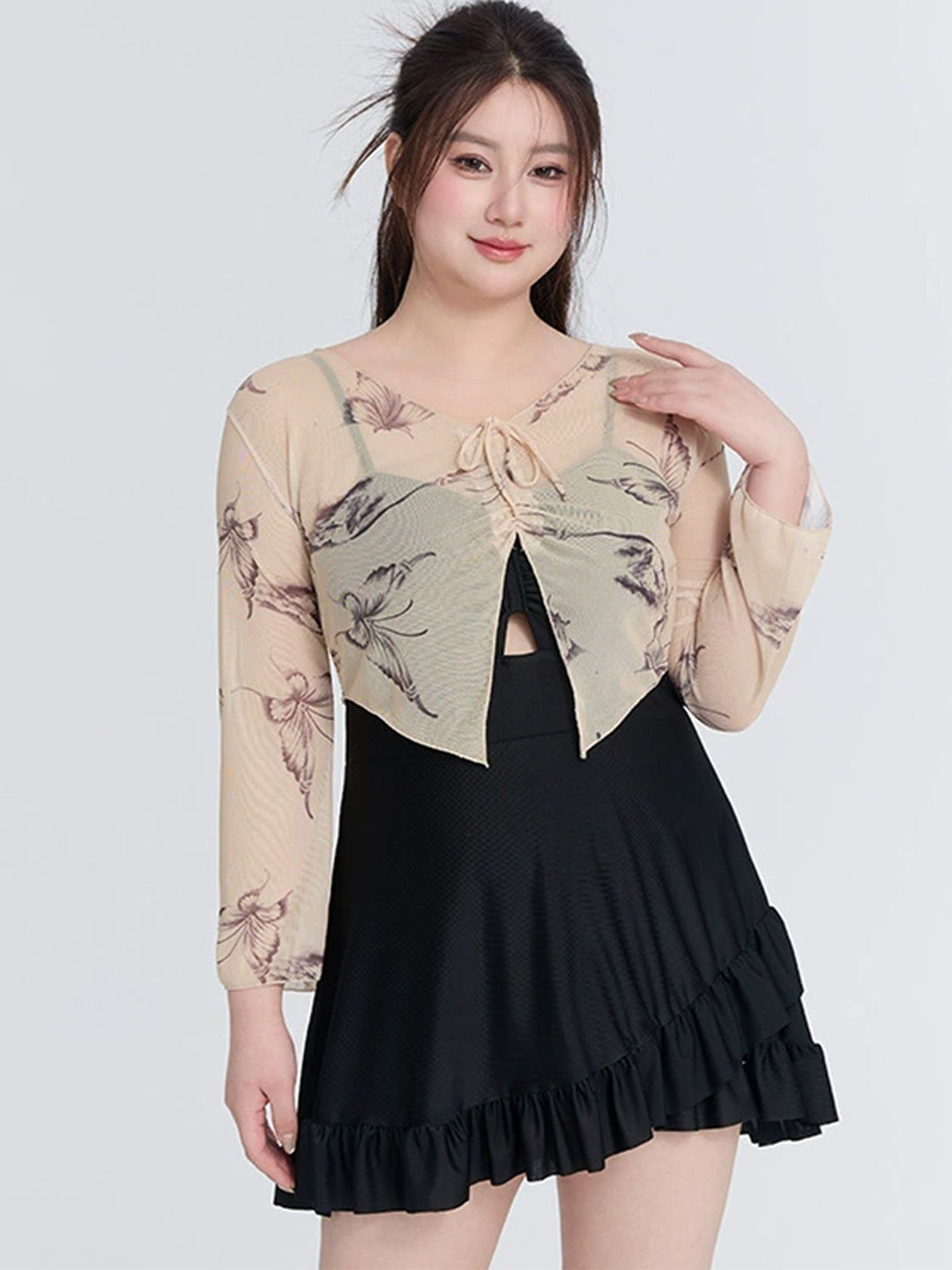 LULU & SKY Women Fit & Flare Mini Dress With Cropped Shrug