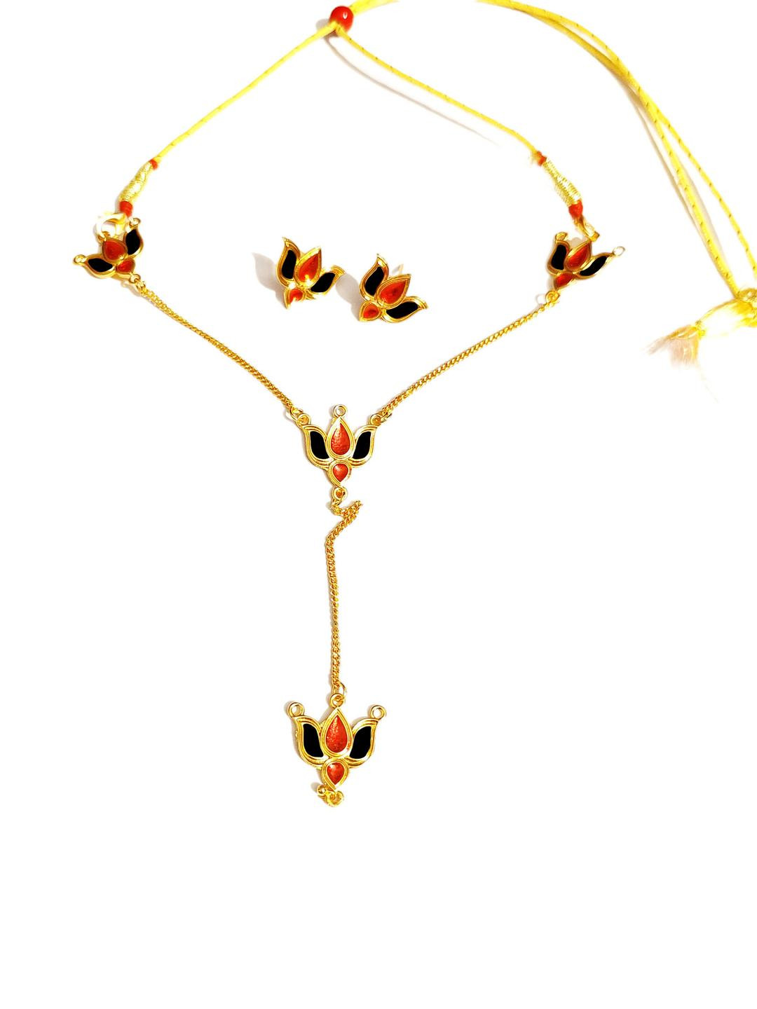 Balaji Gold Pleated Jewellery Set