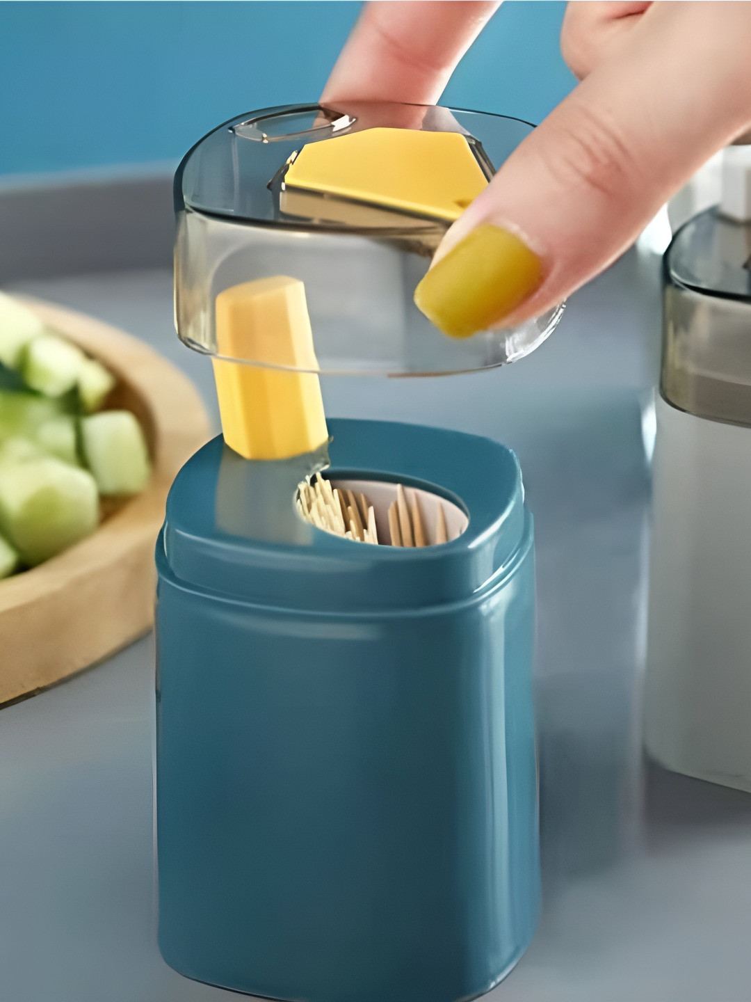 upkaranwale Blue Automatic Toothpick Dispenser