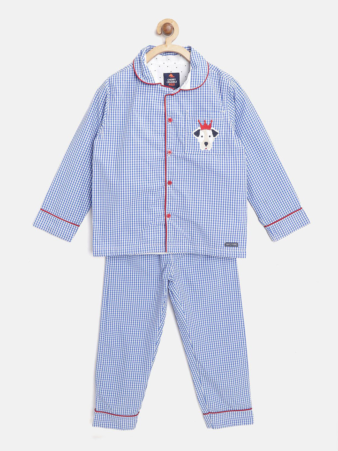 Cherry Crumble Unisex Kids Checked Night suit