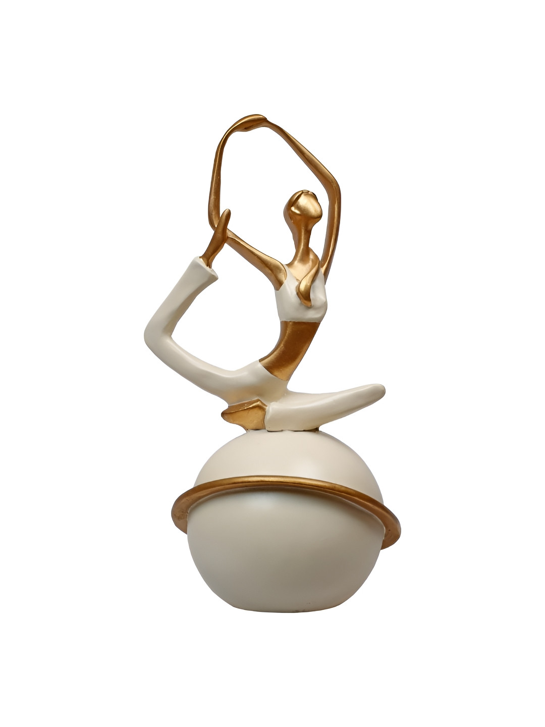 Ashnam White Yoga Lady Figurine Showpiece