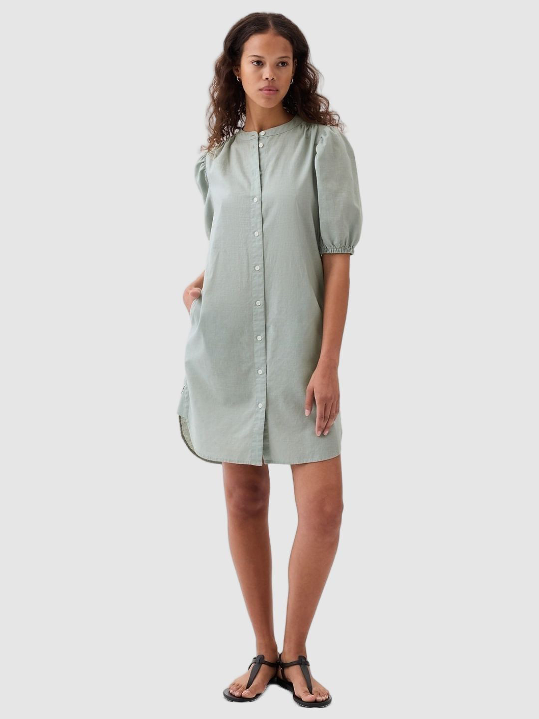 GAP Women Band Collar Shirt Dress