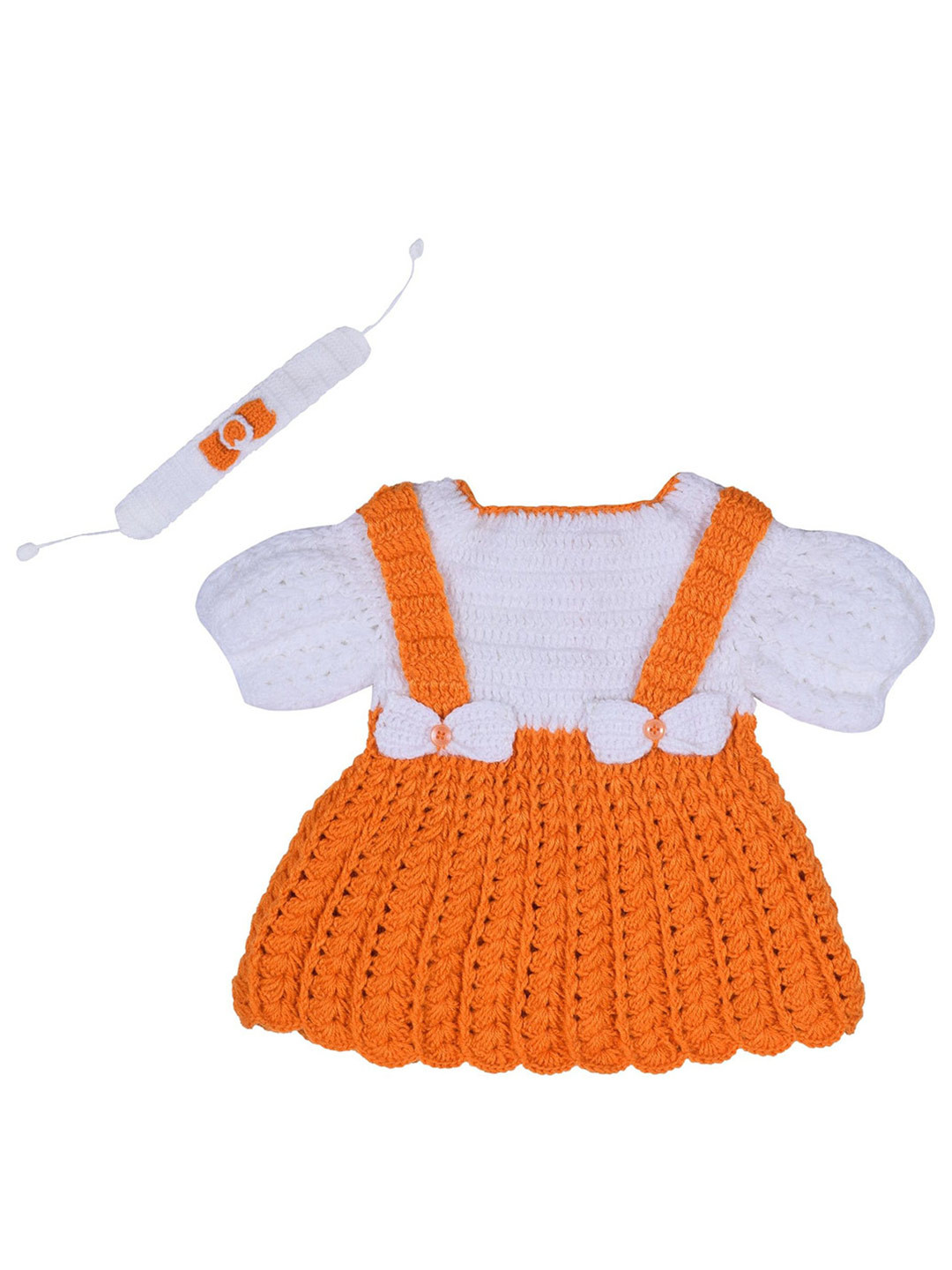 Clothes Shop Girls Self Design Bow Woollen Dress