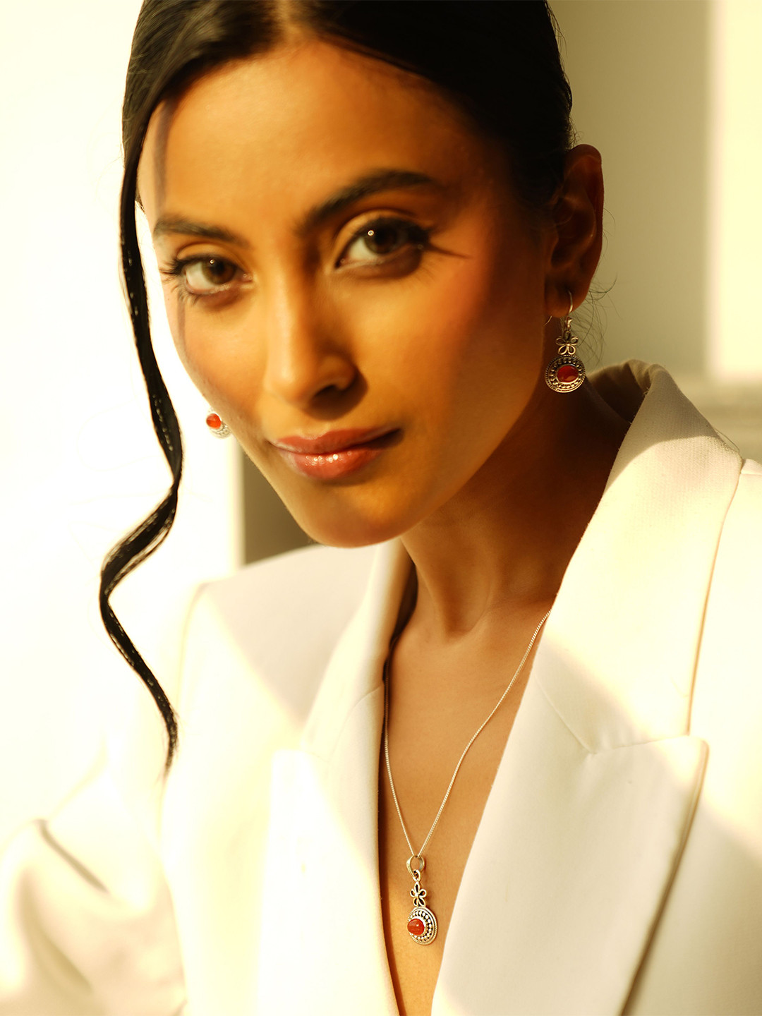 JAYPORE Silver Pendant Set