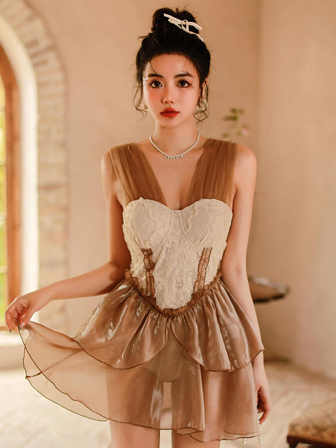 LULU & SKY Colourblocked Swimming Dress