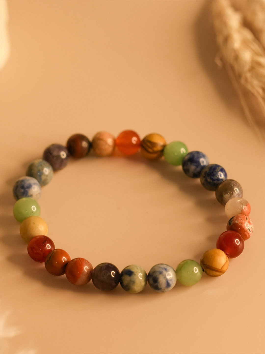 Japam Unisex 7 Chakra Beaded Elasticated Bracelet