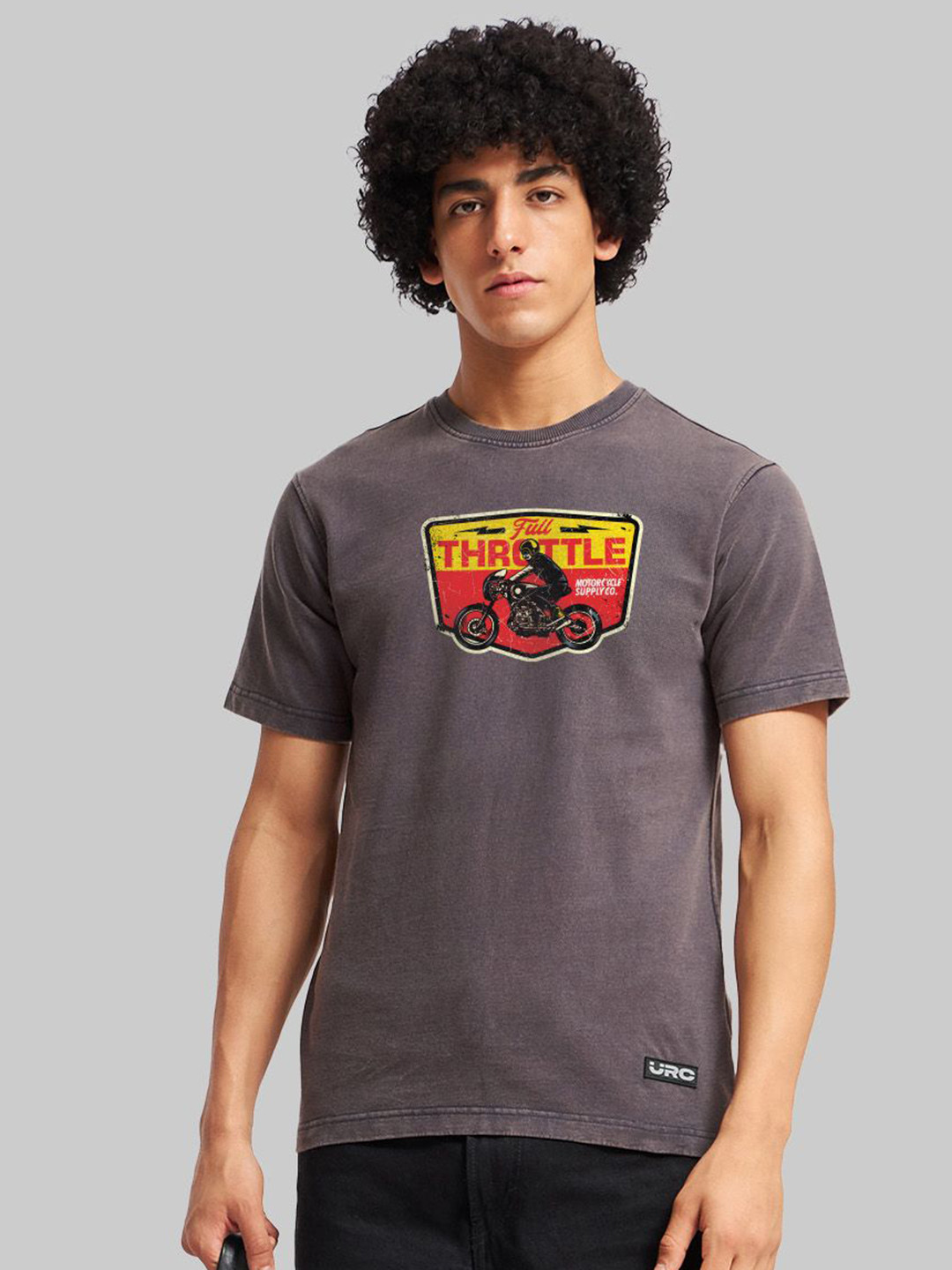 Underrated Club Biker Graphic Printed Bio Finish Pure Cotton T-Shirt