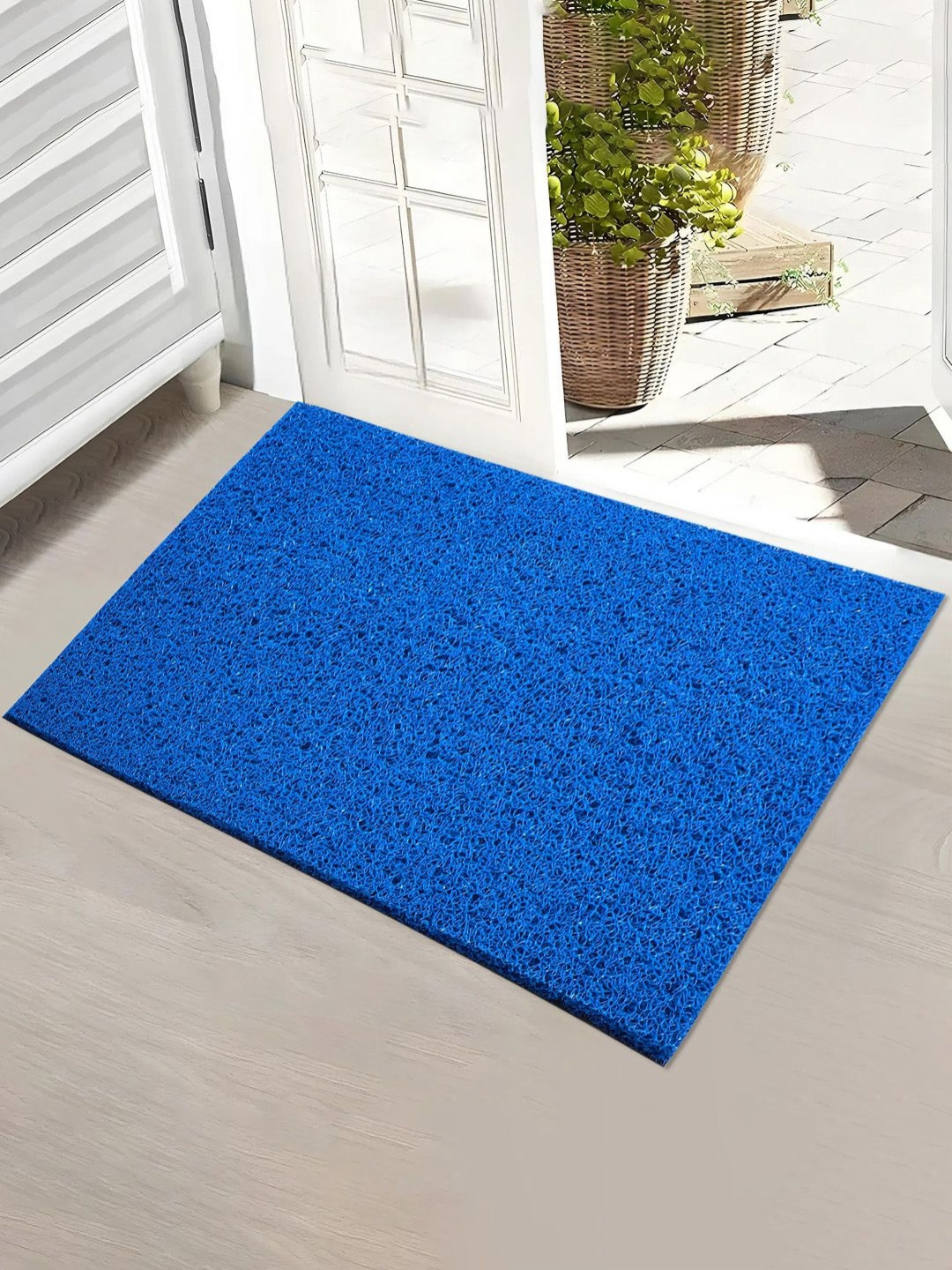 Myntra Elegant Homes Blue Water-Absorbing Rectangular Large Doormat