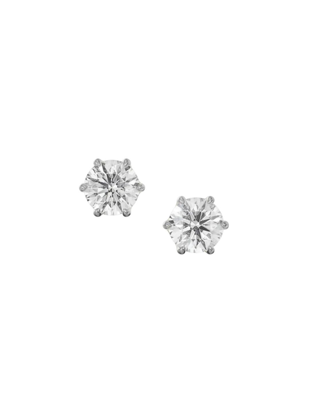 Emori Six Prong 2 CT Lab Diamond in 14KT Gold Earring