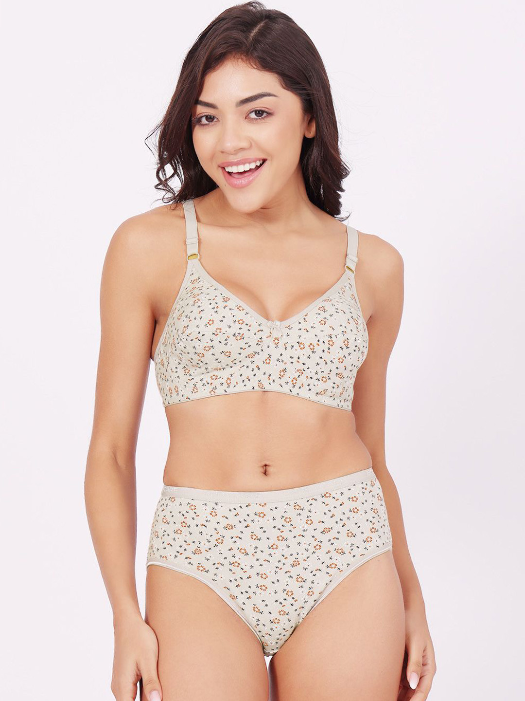 Bodycare Assorted Printed Combed Cotton Lingerie Set6450E-GREY