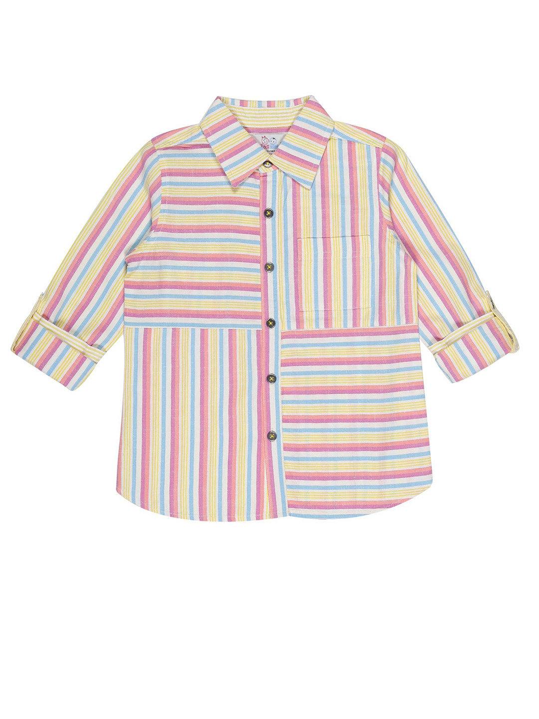 YOUNG BIRDS Boys Multi Stripes Opaque Striped Casual Shirt
