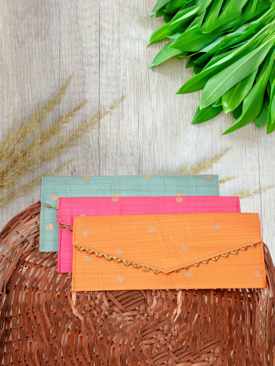 Kuber Industries Assorted Set of 3 Printed Envelope Clutch