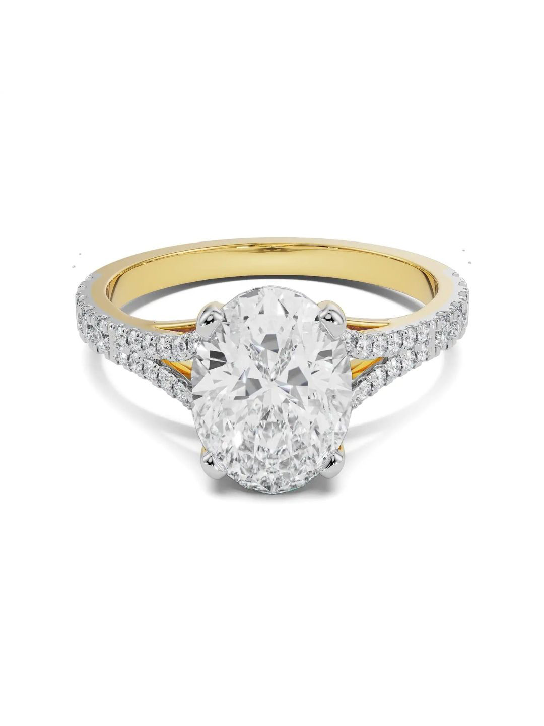 Emori Solitaire Oval Bridal Lab Diamond Ring in 18KT Gold