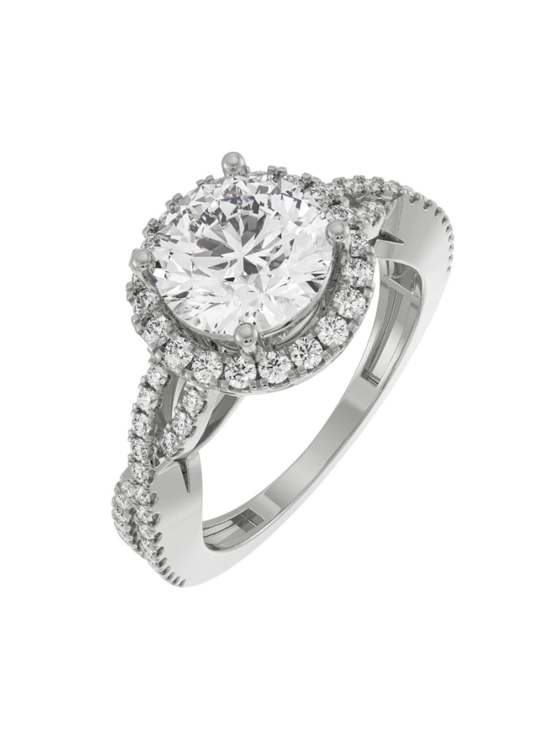 Emori Crossover Halo Eternity Lab Diamond in 14KT Gold Ring