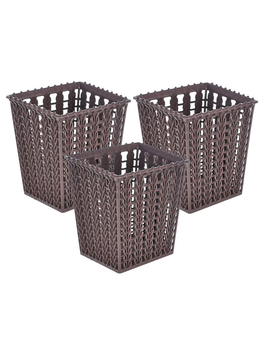 Kuber Industries 3-Pcs Brown Pen & Pencil Holder