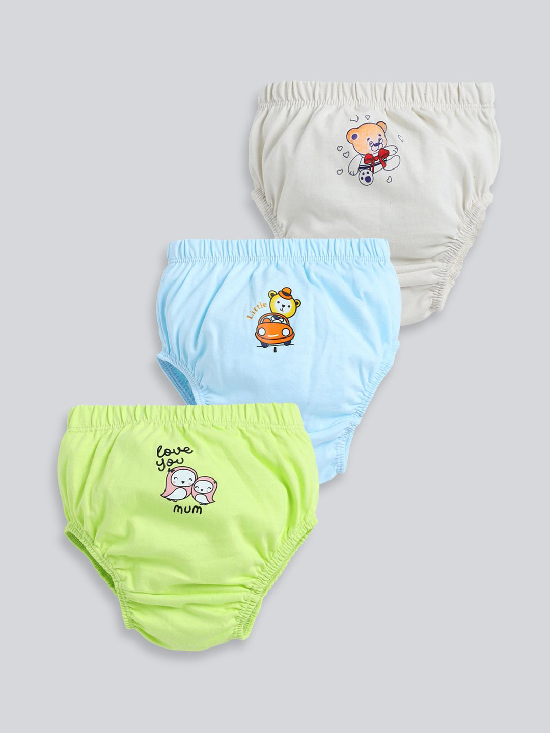 MooNKids Kids Pack Of 3 Printed Pure Cotton Basic Bloomers R1-MK_Bloomer_32
