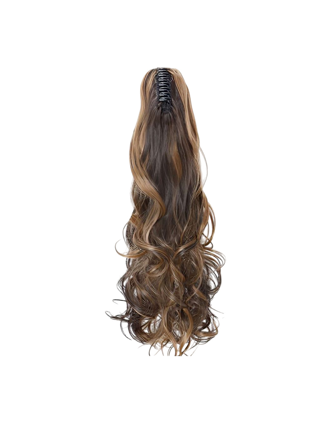 D-Divine Curly Clip-In Ponytail Hair Extension - Golden Highlighted